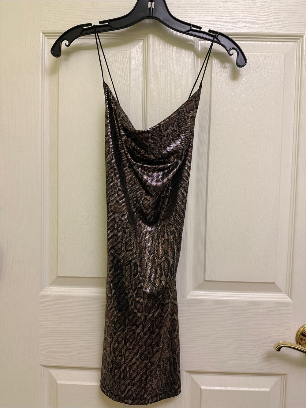 H&M metallic snake print mini dres